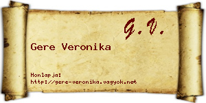 Gere Veronika névjegykártya